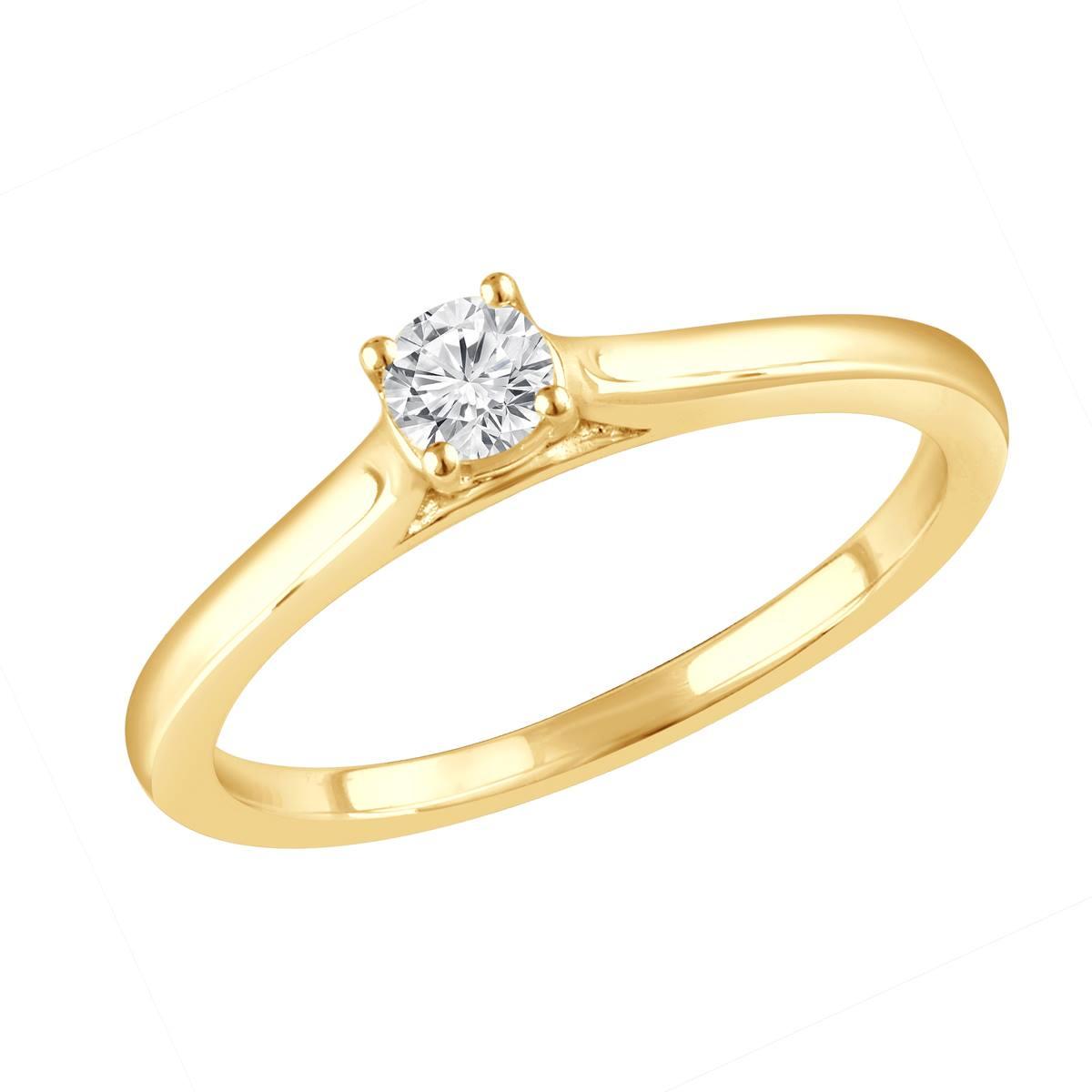 Nova Star® Yellow Gold 1/4ctw. Lab Grown Diamond Engagement Ring