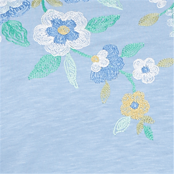 Plus Size Alfred Dunner Caribbean Blues Floral Embroidery Blouse