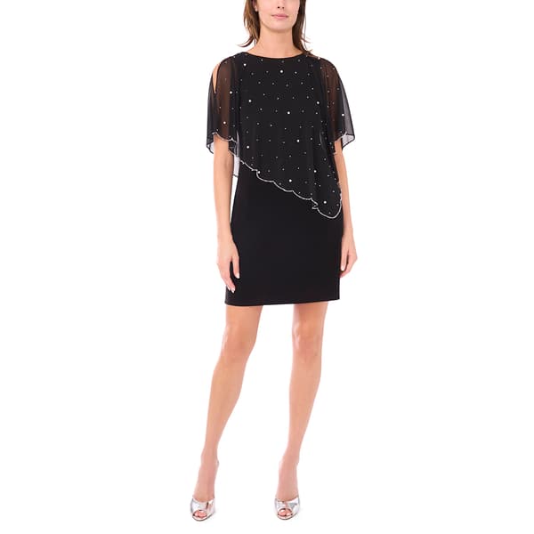 Womens MSK Faraj Beaded Asymmetric Poncho Dress - image 