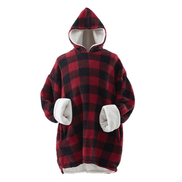 Adult Unisex Coleman® Soft Sherpa Flannel Plaid Blanket Hoodie