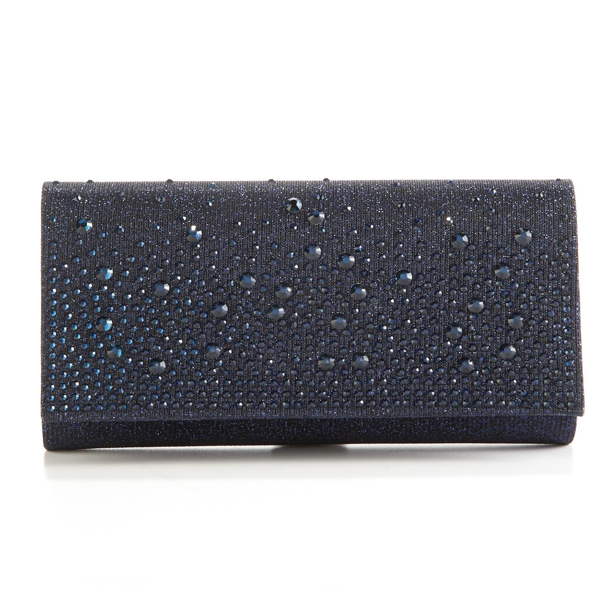 Jessica McClintock Chloe Cascading Stone Clutch Evening Bag