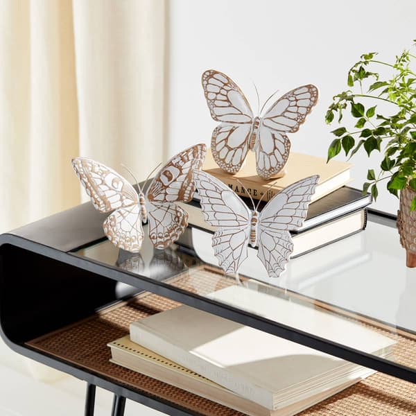 Melrose Stone Butterfly Shelf Sitter - Set of 3
