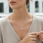 Saffron Sterling Silver Moissanite Diamond Pendant Necklace - image 5