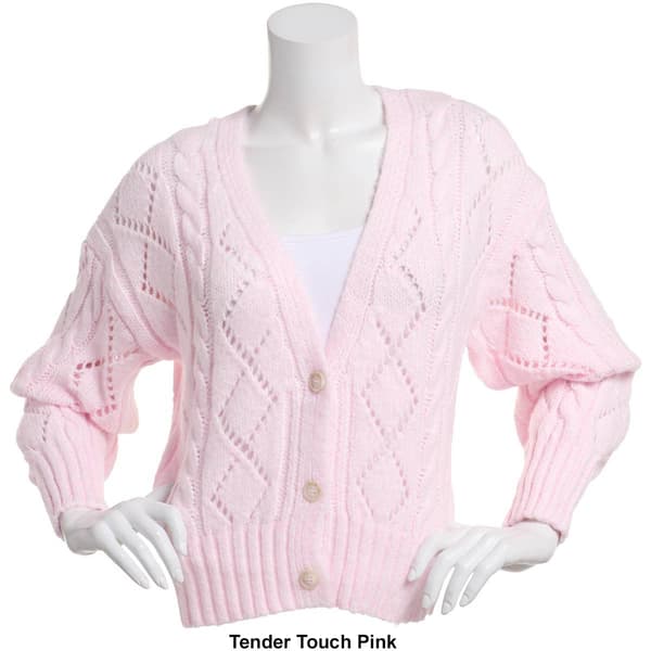 Juniors Pink Rose Better Days Cardigan