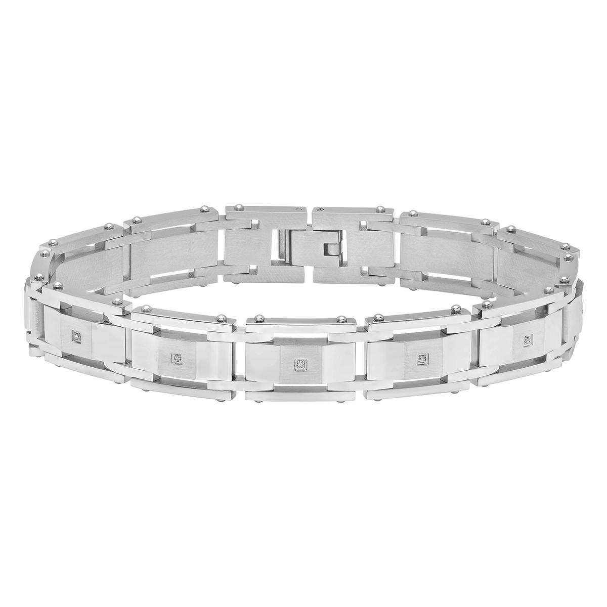 Mens Gentlemen’s Classics™ Silver-Tone Link Bracelet