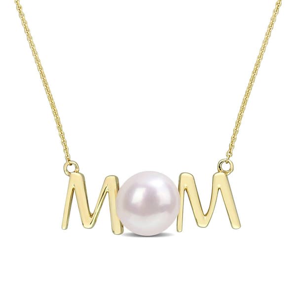 Sophia B 10kt. Gold Freshwater Cultured Pearl Mom Pendant - image 