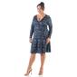 Plus Size 24/7 Comfort Apparel Abstract Faux Wrap Dress - image 2