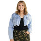 Juniors Plus Almost Famous(tm) Destructed Cropped Denim Jacket - image 1