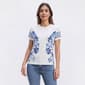 Womens Absolutely Famous Short Sleeve Crew Neck Floral Tee - image 1
