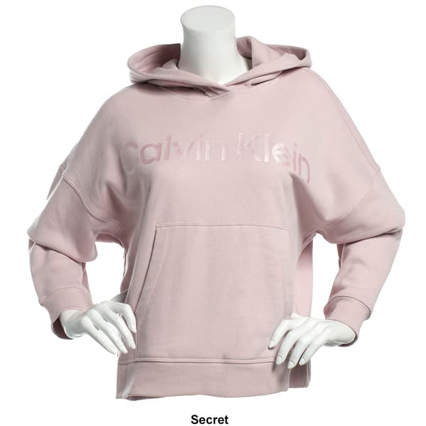 Womens Calvin Klein Performance Metallic CK Hooded Sweatshirt