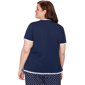 Plus Size Alfred Dunner Port Side 3/4 Sleeve Pearl Anchor Blouse - image 2