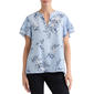 Petites Jones New York Short Double Ruffle Sleeve Print Blouse - image 1
