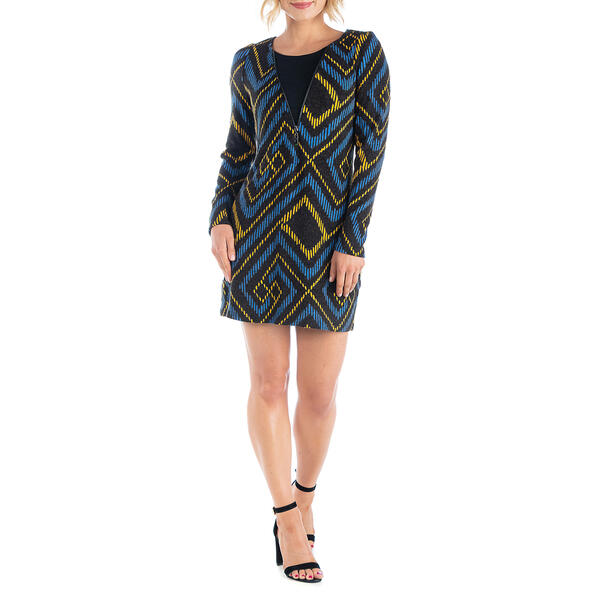 Womens 24/7 Comfort Apparel Black Long Sleeve A-Line Dress - image 
