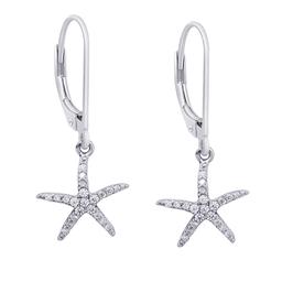 Sterling Silver Starfish Lever Back Earrings
