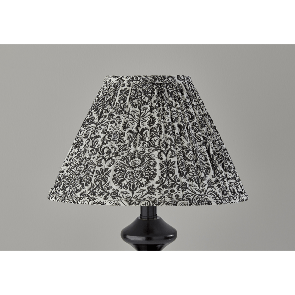 Adesso Dahlia Table Lamp with Pleated Navy/White Fabric Shade