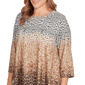 Plus Size Ruby Rd. Cozy Time Ombre Leopard Paisley Blouse - image 5