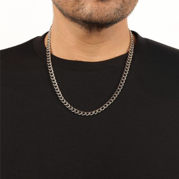 Mens Lynx Stainless Steel 7mm Foxtail Chain Necklace