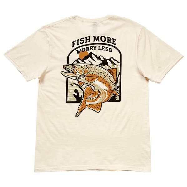 Mens Fish More Short Sleeve Tee - Natural