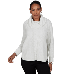 Petite Hearts of Palm Silver Linings Turtleneck Sweater