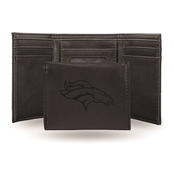 Mens NFL Denver Broncos Faux Leather Trifold Wallet