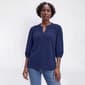 Womens LANDS’ END® Elbow Sleeve Smocked Blouse - image 3