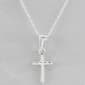 Kids Sterling Silver Small Puffed  Cross Necklace - image 1