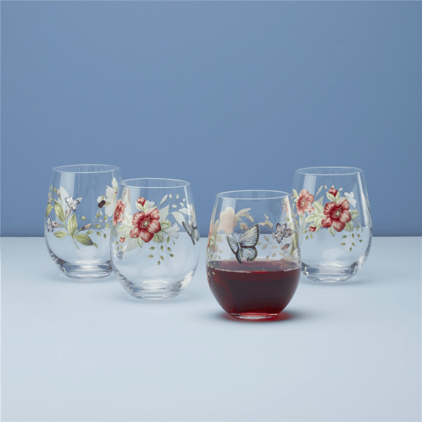 Lenox® Butterfly Meadow® Stemless Wine Glasses - Set of 4