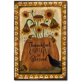 Courtside Market Thankful Grateful Blessed Flag Wall Art
