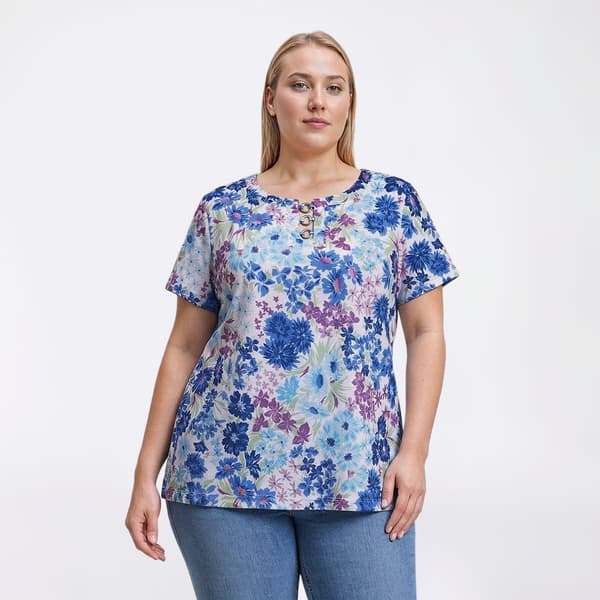 Plus Size Preswick & Moore(R) Short Sleeve Garden Party Tee - image 