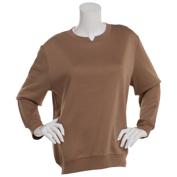 Womens Hasting & Smith Long Sleeve Solid Crew Neck Sweatshirt