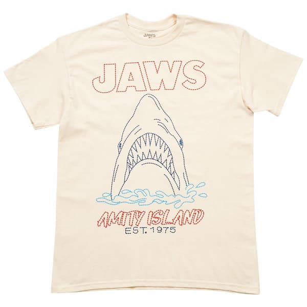 Young Mens Jaws Island Graphic Short Sleeve T-Shirt - image 