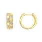 14kt. Gold Plated Crystal Checkerboard Hoop Earrings - image 1