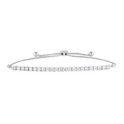 Sterling Silver Lab Grown Diamond Bolo Bracelet