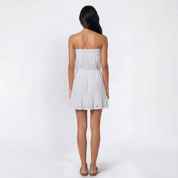 Juniors No Comment Strapless Tie Waist Gauze Dress w/ Sequin