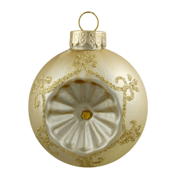 Northlight 6ct Gold 2-Finish Retro Reflector Glass Ball Ornaments