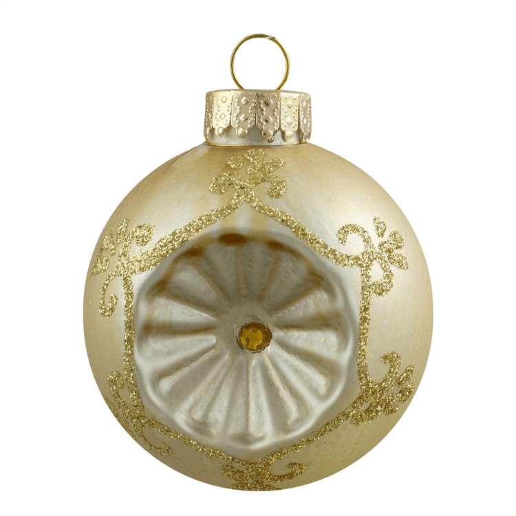 Northlight 6ct Gold 2-Finish Retro Reflector Glass Ball Ornaments
