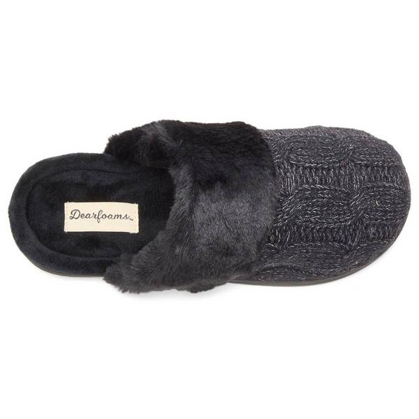 Womens Dearfoams® Cable Knit Scuff Slippers