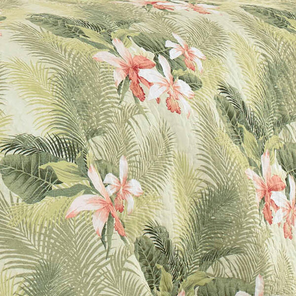 Tommy Bahama Tropical Orchid Palm Quilt Set