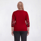 Plus Size Emily Daniels 3/4 Sleeve Botanical Rhinestone Sweater - image 2