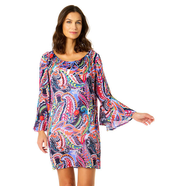 Womens Anne Cole Bell Sleeve Tunic Swim Cover Up - image 