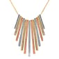 Gold Over Sterling Silver Tri-Colored Bib Necklace - image 1