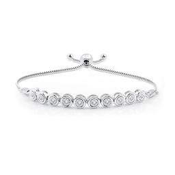 Nova Star(R) Sterling Silver Lab Grown Diamond Link Bolo Bracelet