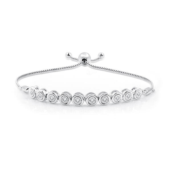 Nova Star&#40;R&#41; Sterling Silver Lab Grown Diamond Link Bolo Bracelet - image 