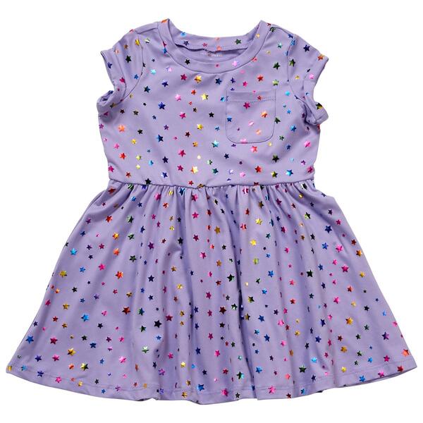 Toddler Girl Tales & Stories Jersey Dress w/ Foil Print - Violet - image 