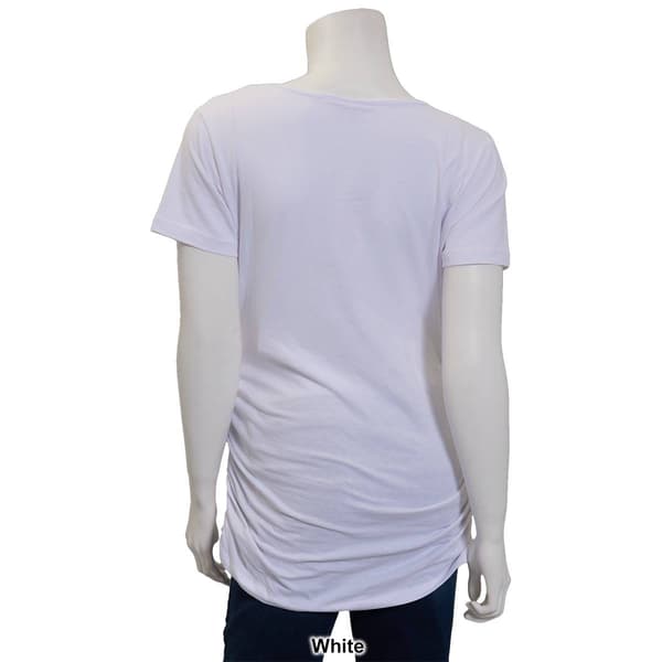 Womens Times Two Short Sleeve Side Ruched Maternity Tee