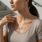 Saffron 0.5ctw. Moissanite Diamond Luck Letter Pendant Necklace - image 5