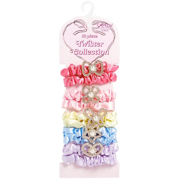 Girls Capelli(R) New York 10pc. Satin Twisters W/Charms - image 