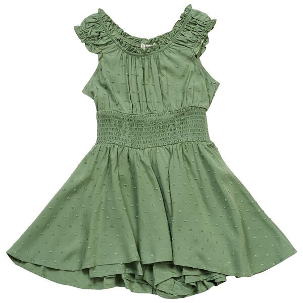 Girls &#40;7-16&#41; Speechless&#40;R&#41; Sleeveless Clip Dot Smock Waist Romper - image 