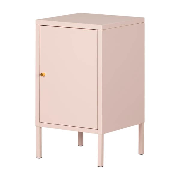 South Shore Crea Pale Pink Metal 1-Door End Table - image 
