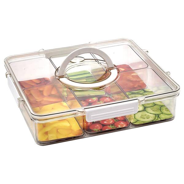 Gourmet Kitchen White Square Petition-6-Compartment Tray - image 